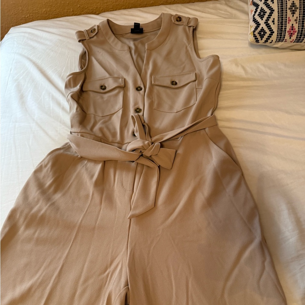 Worthington Beige Jumpsuit with Belt